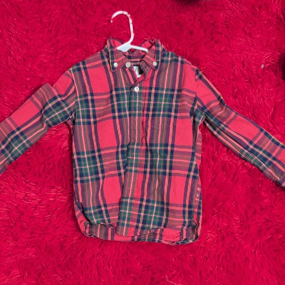 GAP Plaid Kids Shirt - Red and Green